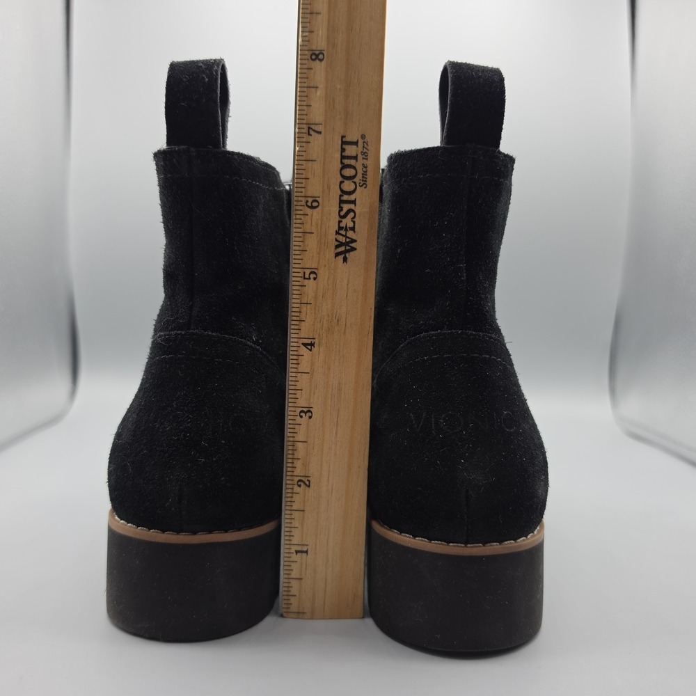 Vionic Brighton Chelsea Boots Womens 8.5 Black Suede Chunky Water Repellant - Picture 13 of 15